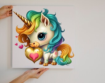 かわいいユニコーンの花柄 PNG、透明な動物のクリップアート、子供向け