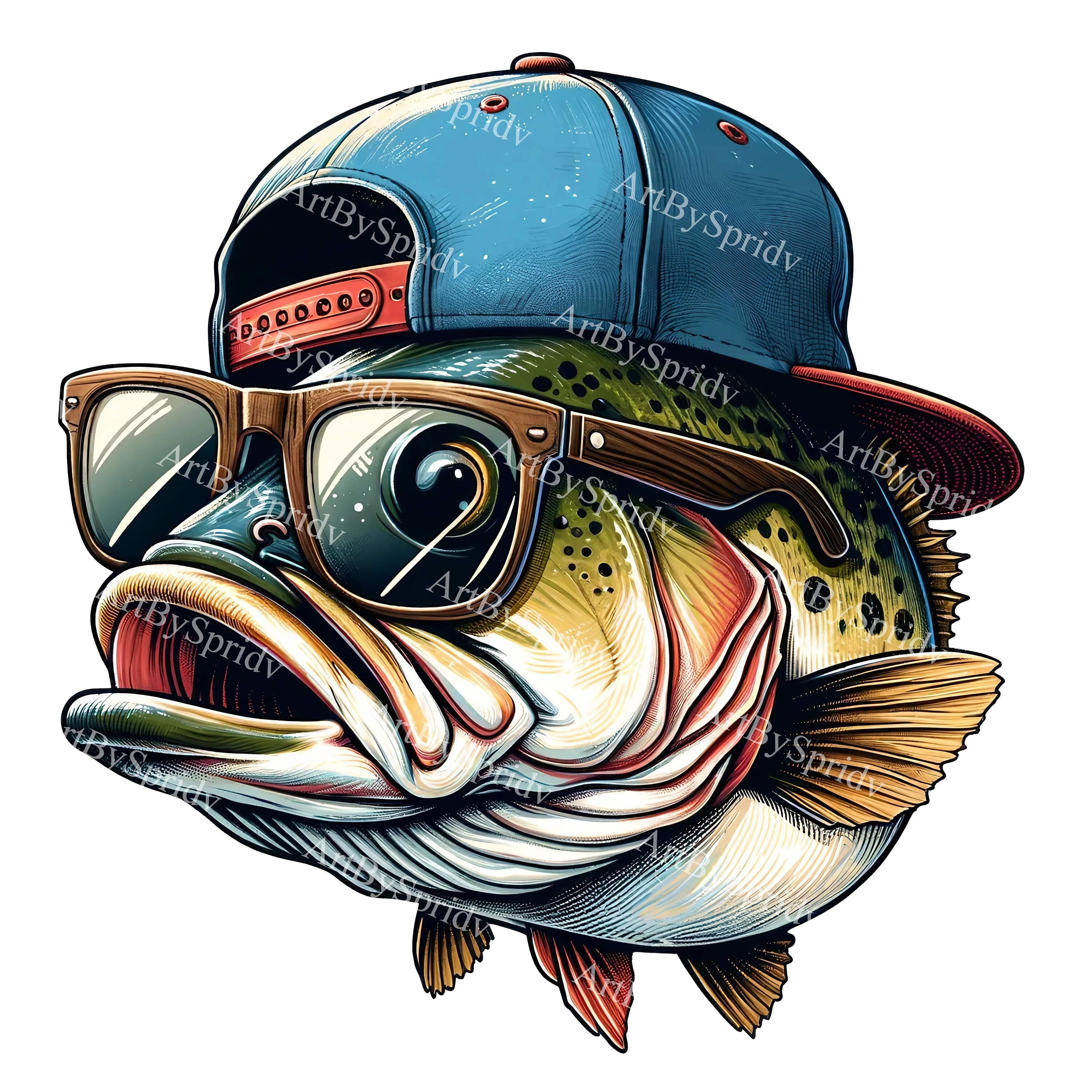 Fishing Snapback Hat Fish Clipart - Transparent PNG, Stylish Bass