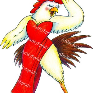 strapless open back dress Red The Lord's Chicken Print Mom Dress – Maddie and Finley main image 0
