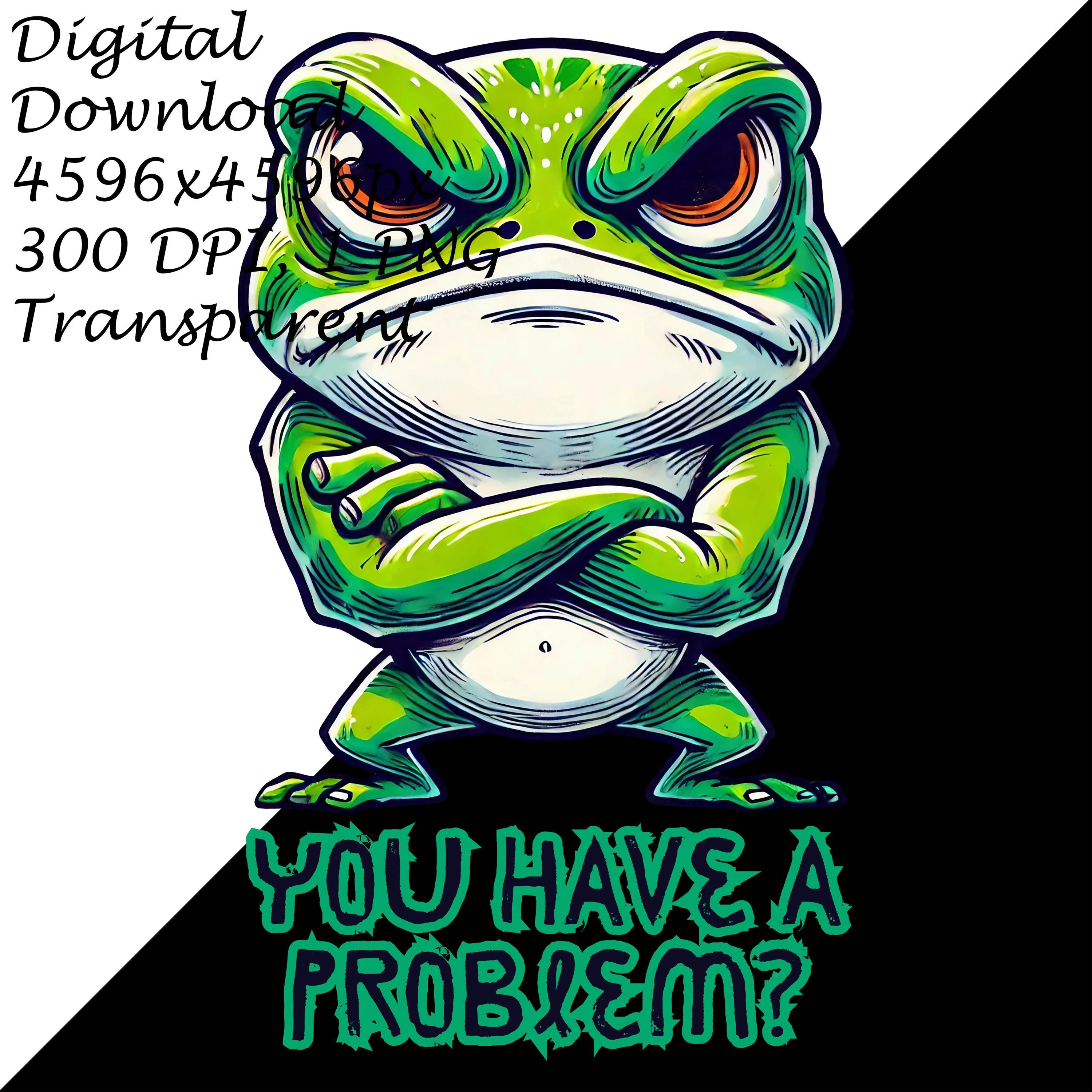 Problem Child Frog Grumpy Frog PNG – Funny Angry Frog With