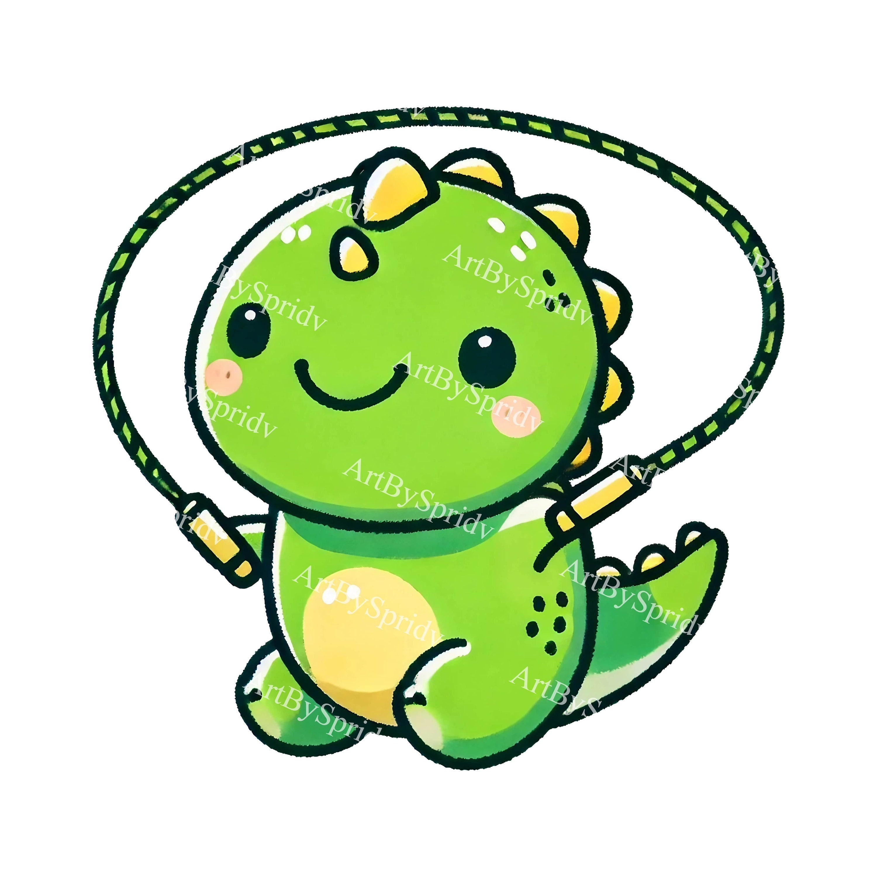 Dinosaur Jumping Rope PNG Clipart, Adorable T-rex Dino Digital Download ...