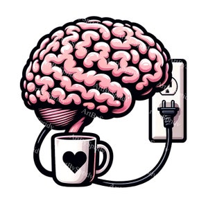 Einzigartige Gehirn Clipart PNG für digitale Kunst, Bewusstsein für psychische Gesundheit, pädagogische Designs-transparente Gehirn Illustration für kreative Projekte