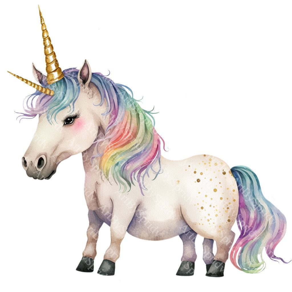 Unicorn PNG Transparent Clipart Kids Cartoon Design printable