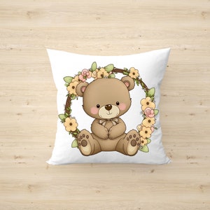 Teddy Bear With Floral Wreath PNG Clipart, Transparent Clip Art for ...