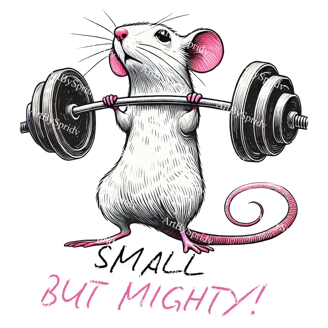 Strong Mice Small but Mighty Mouse PNG, Cute Strong Mouse Lifting Weights Clipart ...
