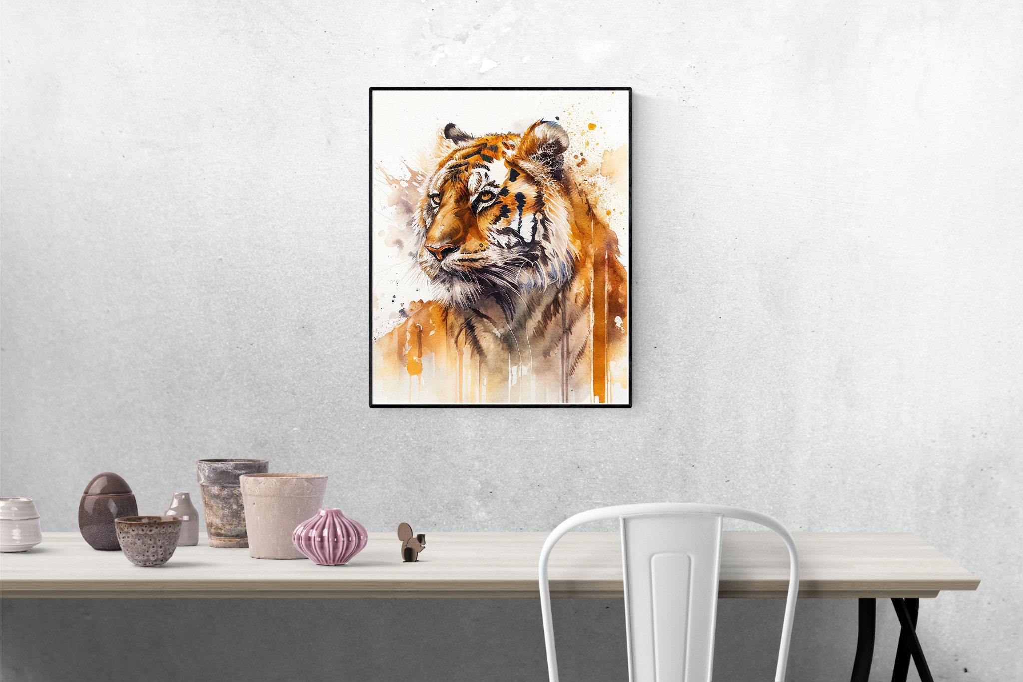 Watercolor Tiger Printable Art Print Instant Download Poster - Etsy