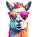 Llama With Astounded Look Sunglasses transparent PNG Clipart Printable Llama with astounded look sunglasses transparent png clipart printable