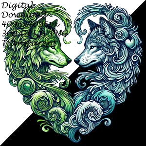 Spirit Wolves Heart PNG, Elemental Wolf Clipart, Nature & Ice Wolf ...
