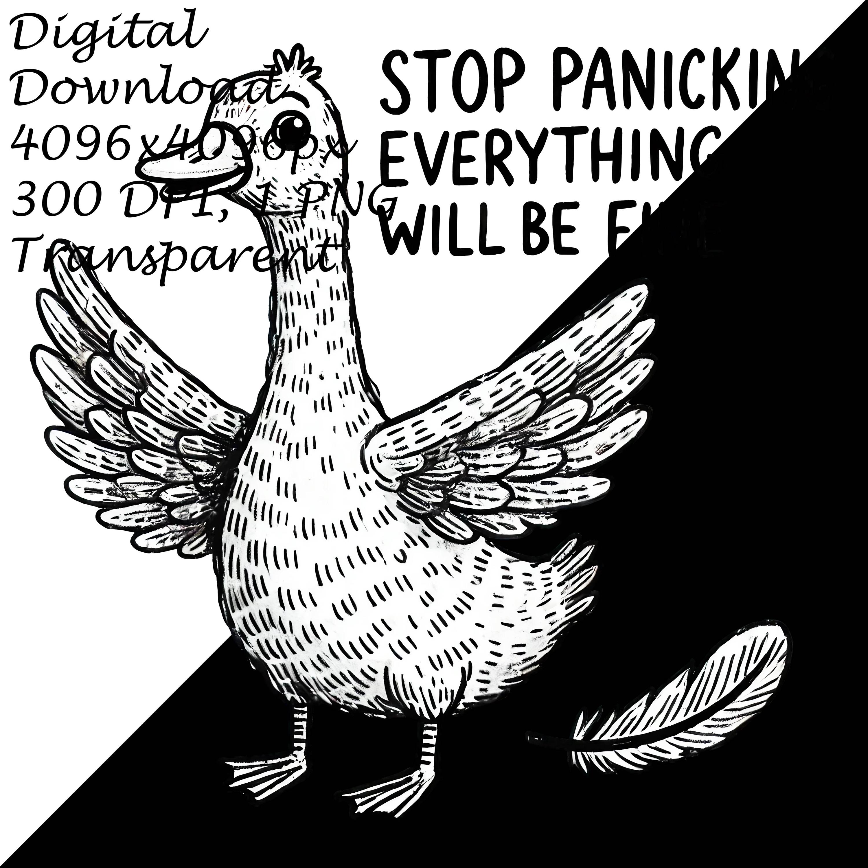 Panic Duck PNG, Stop Panicking Everything Will Be Fine Clipart, Hand ...