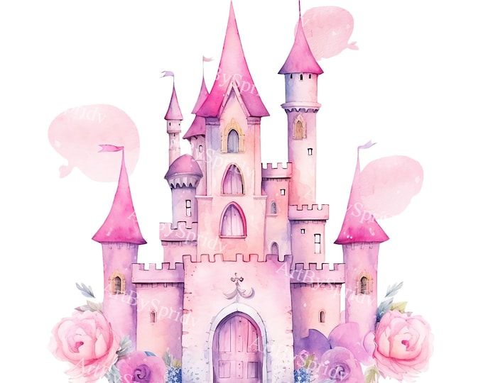 Fairy Princess Castle PNG Clipart Pastel Whimsical Sublimation Graphics ...