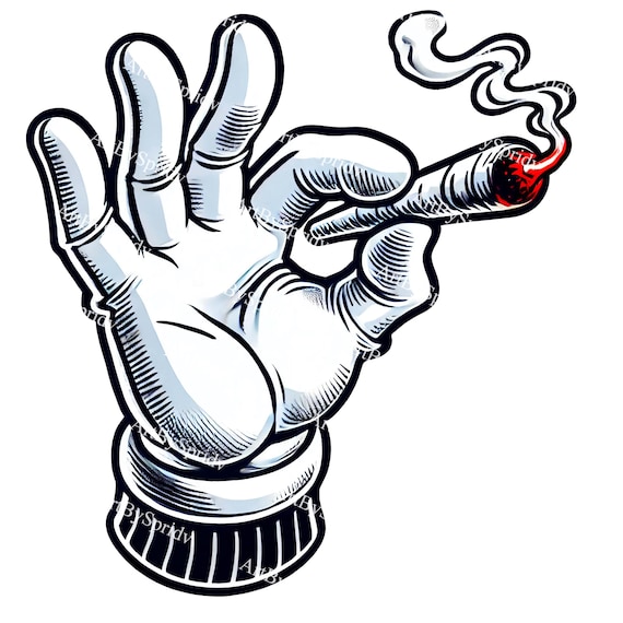 cartoon hand holding cigarette with on a white background  Royalty-Free Vector Cartoon Hand Holding Cigarette Gesture