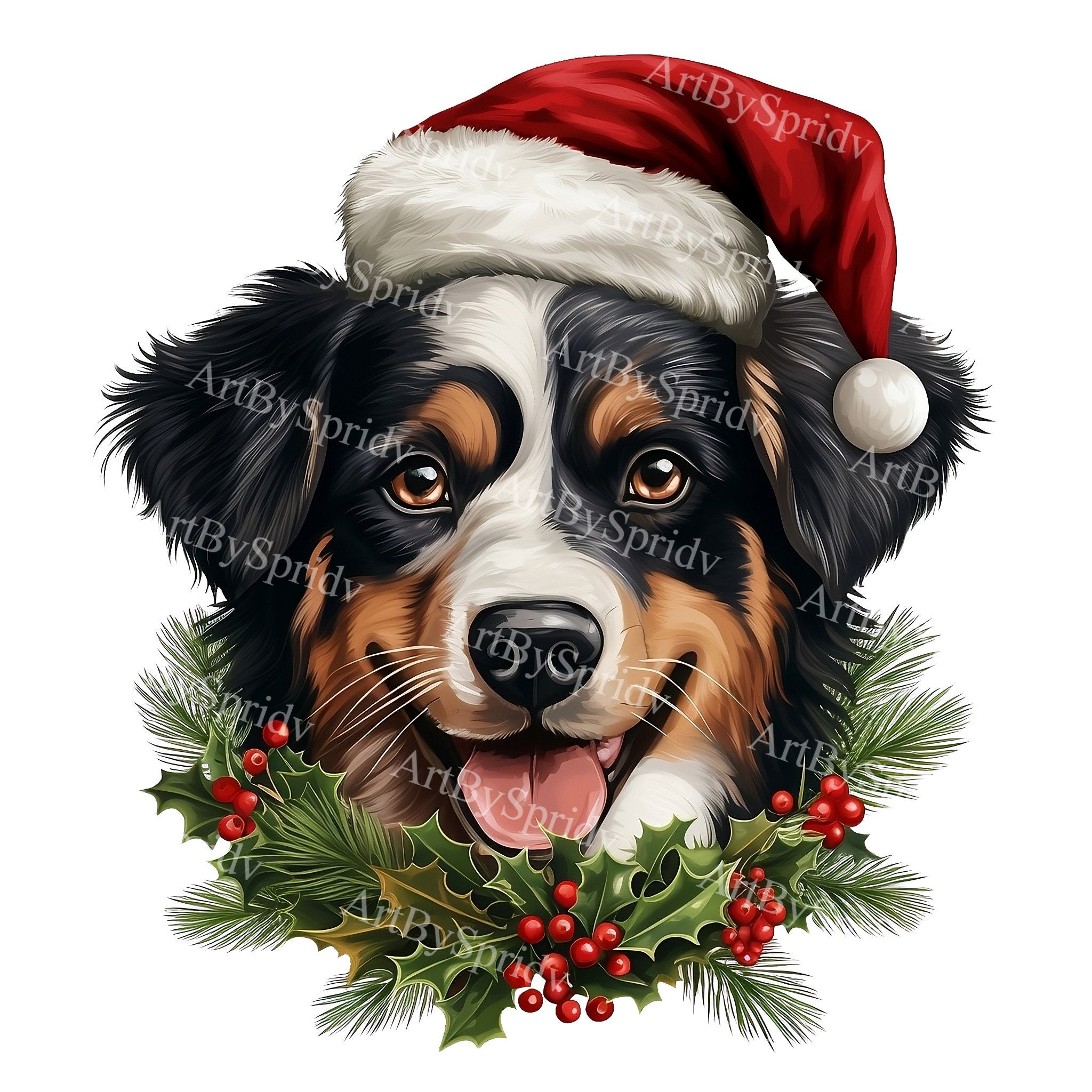 Dog in hot sale a christmas hat