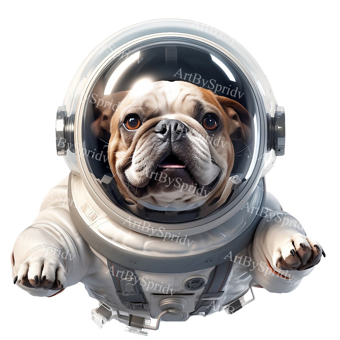 Cute Bulldog Astronaut PNG Clipart | Space Dog Transparent Digital Clip ...