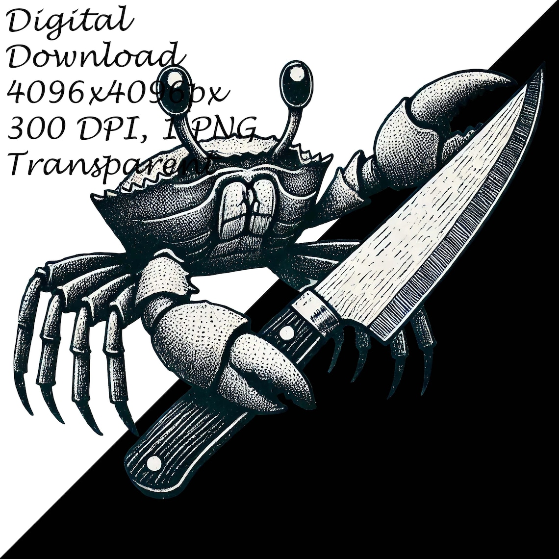unique-crab-with-knife-png-clipart-nautical-digital-download-funny