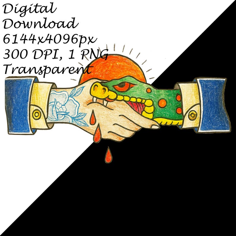 Horror Handshake Zombie Handshake PNG – Tattoo Style Undead and Human Hand With Blood ...