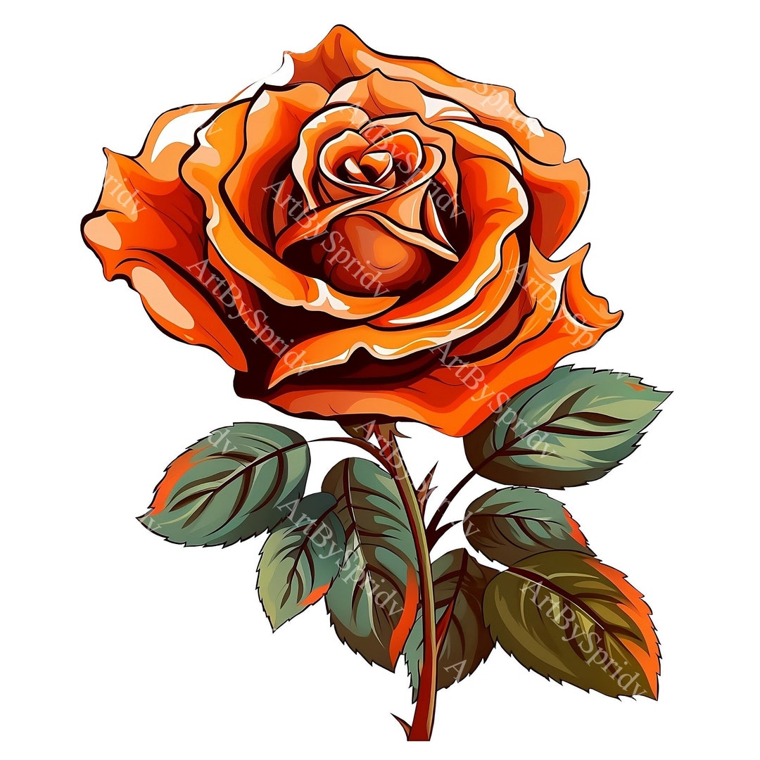 Orange Rose Clipart for Scrapbooking & Invitations transparent PNG Clip