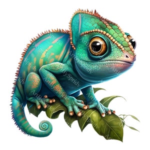Baby kameleon reptiel PNG-clipart, transparante dierenvriend print illustraties voor kinderen, schattige cartoon design, DIY afdrukbare sublimatie T-shirt, mok