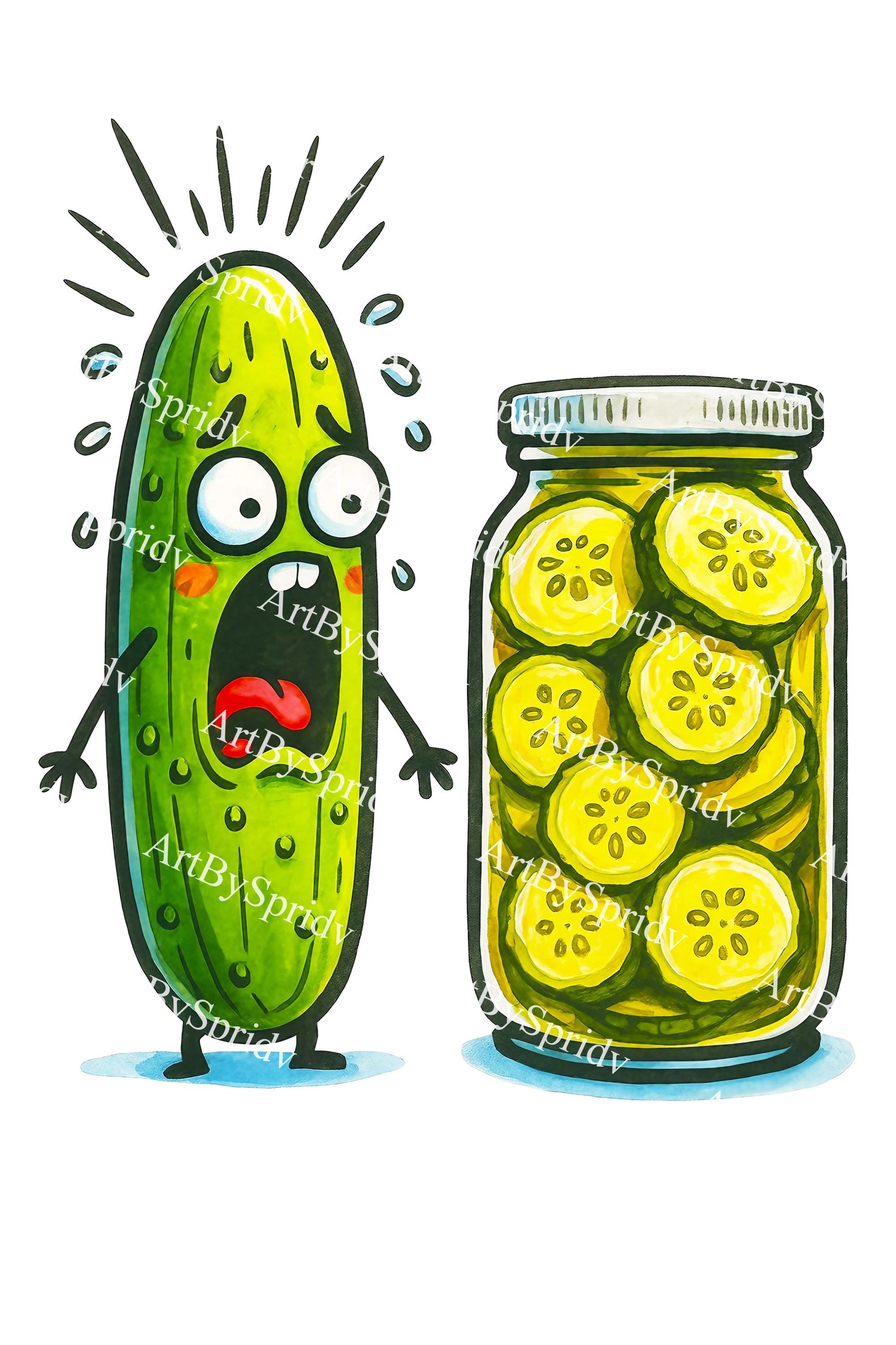 Arte kawaii con pepino - Etsy México, image size:2000x3000