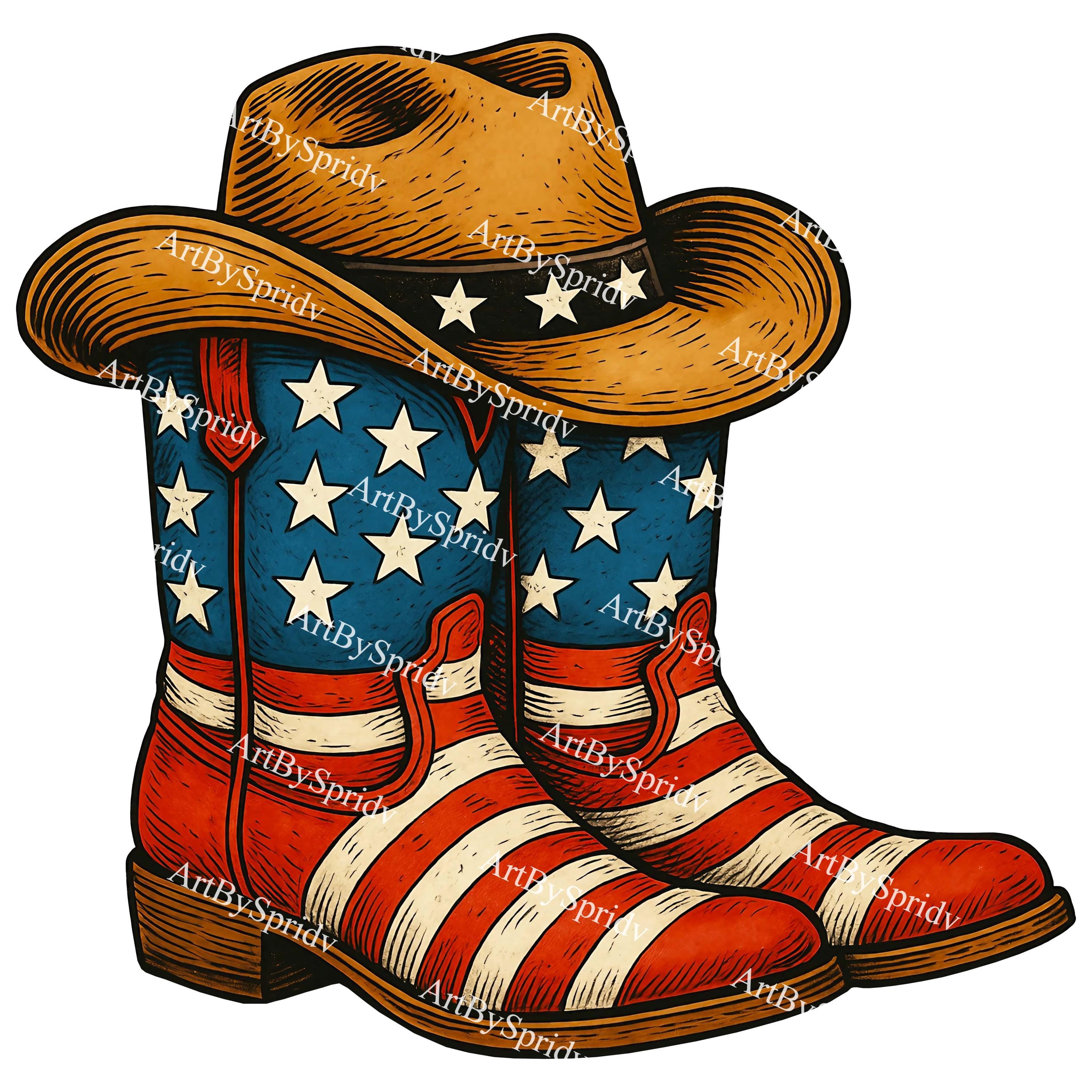 Orecchini Pendenti A Tema Cowboy Con Bandiera Americana: Acrilico Leggero, Ipoallergenici, Regalo 4 Luglio