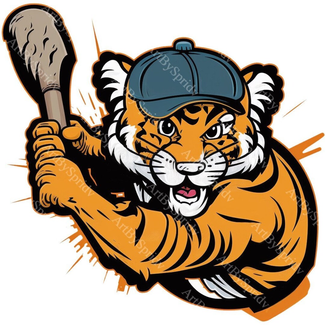 Aggressive Tiger Baseball Clipart Transparent PNG, Sports Mascot Design ...