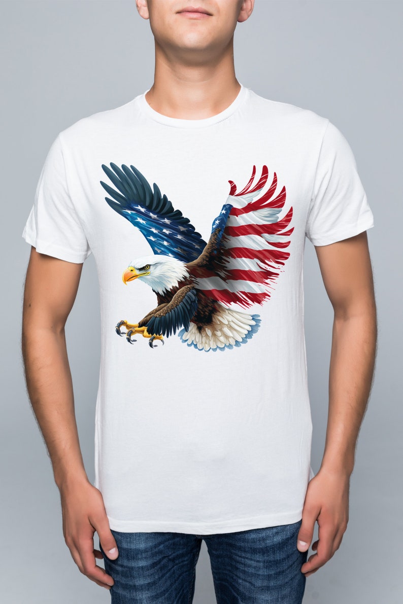USA Patriotic Eagle Flag PNG Transparent Clipart Abstact Design,Printable Sublimation,Digital Instant Download,United States Eagle PNG Art image 4