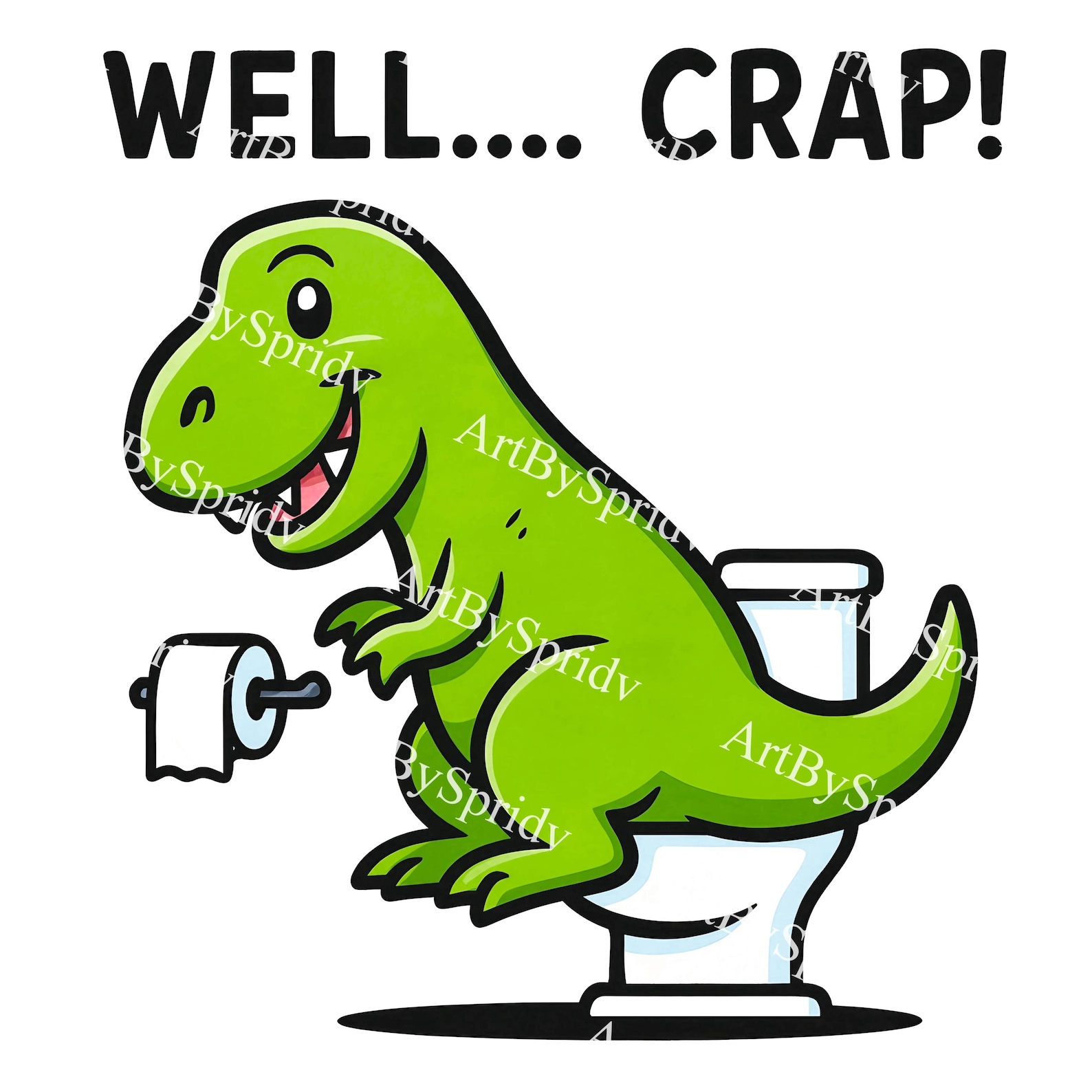 Sticker Crap Well... Crap T-rex on Toilet Clipart Transparent PNG | Funny Dinosaur ...