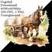 Watercolor Horse With Plow in A Vintage Farm PNG Clipart Printable T ...