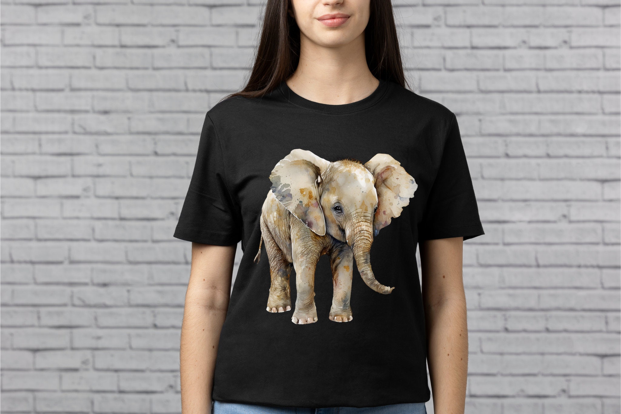 Watercolor Baby Elephant PNG Transparent Animal Cartoon - Etsy
