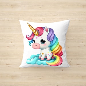 Cute Rainbow Unicorn PNG, Transparent Animal Clipart, Kids Cartoon Design,Printable Sublimation,Commercial use,Baby Shower Magical PNG Art image 5