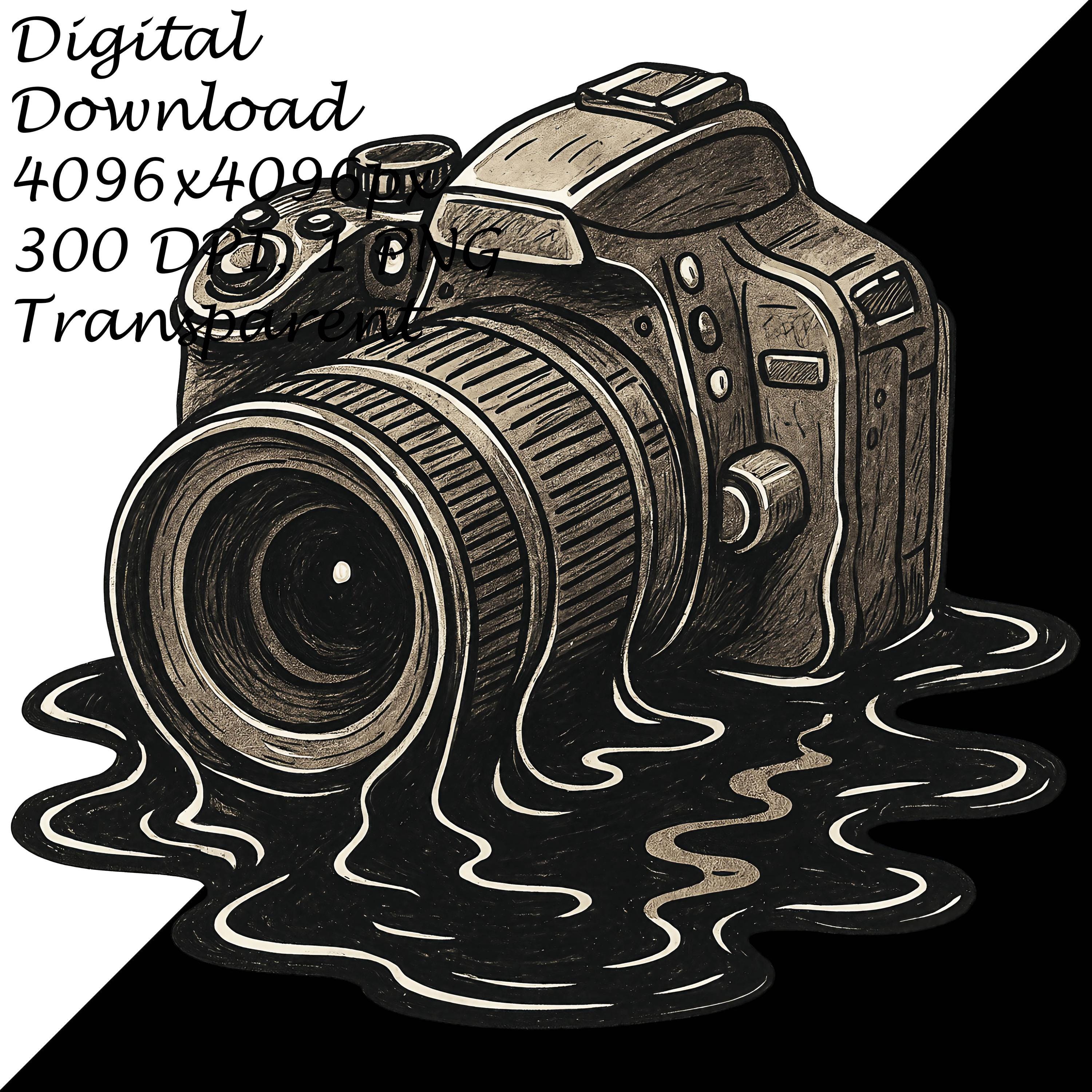 Melting Camera PNG Clipart, Vintage DSLR Photography Art, Surreal ...