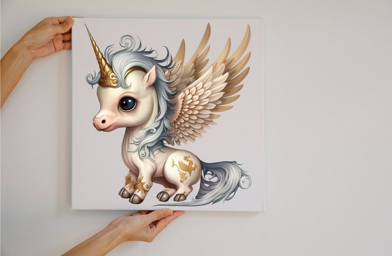Cute Flying Pegasus Unicorn Wings PNG, Animal Clipart,kids Cartoon ...