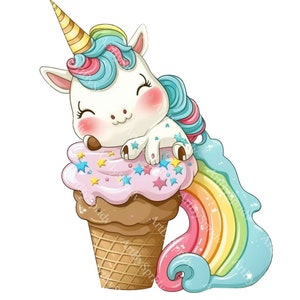 Ice Cream Unicorn PNG Clipart, Transparent Kids Clip Art Cartoon Design ...