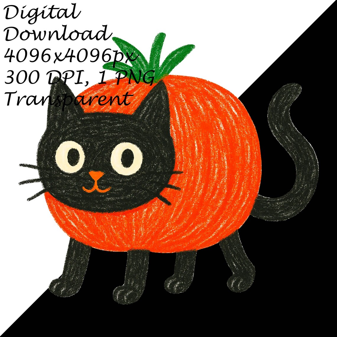 Cute Tomato Cat Transparent PNG Clipart,funny Black Cat Dressed as ...
