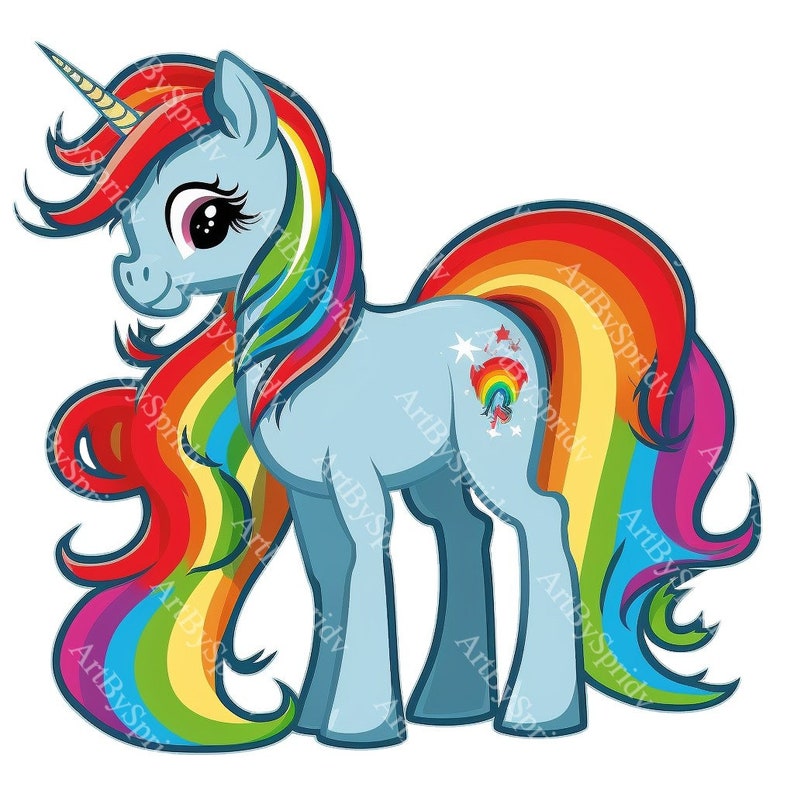 My Little Pony Rainbow Unicorn PNG Transparent Clipart Kids - Etsy
