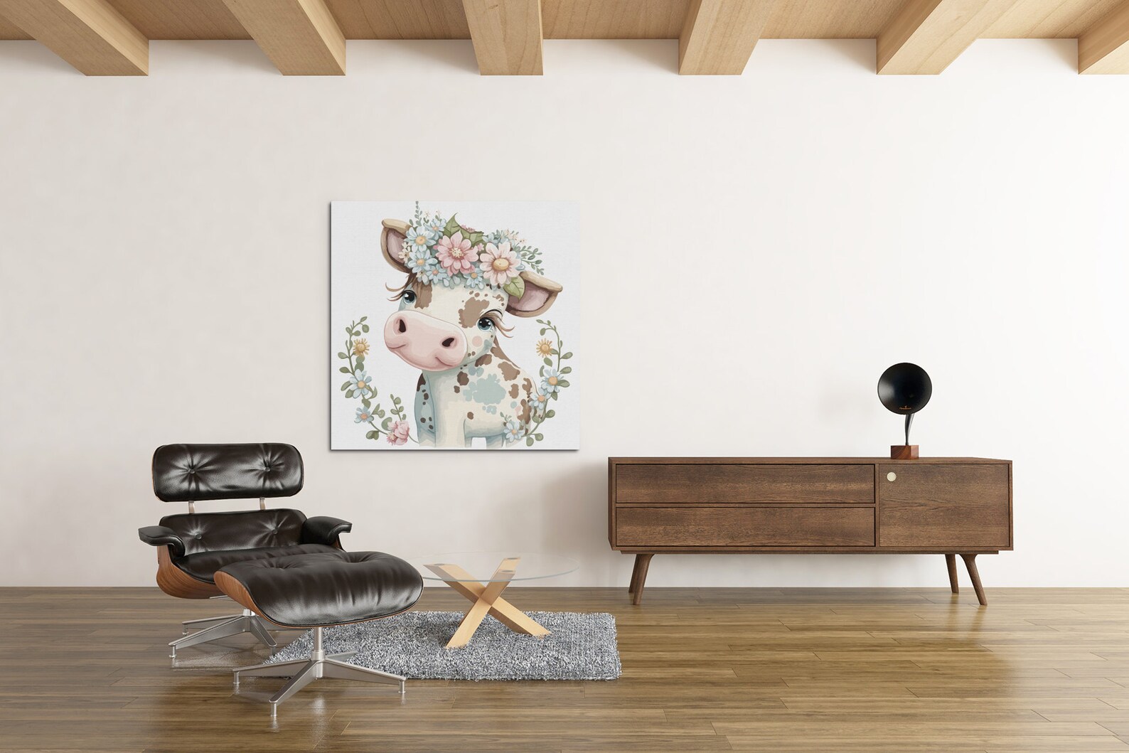 Cute Floral Cow PNG, Transparent Farm Flower Animal Clipart, Kids ...