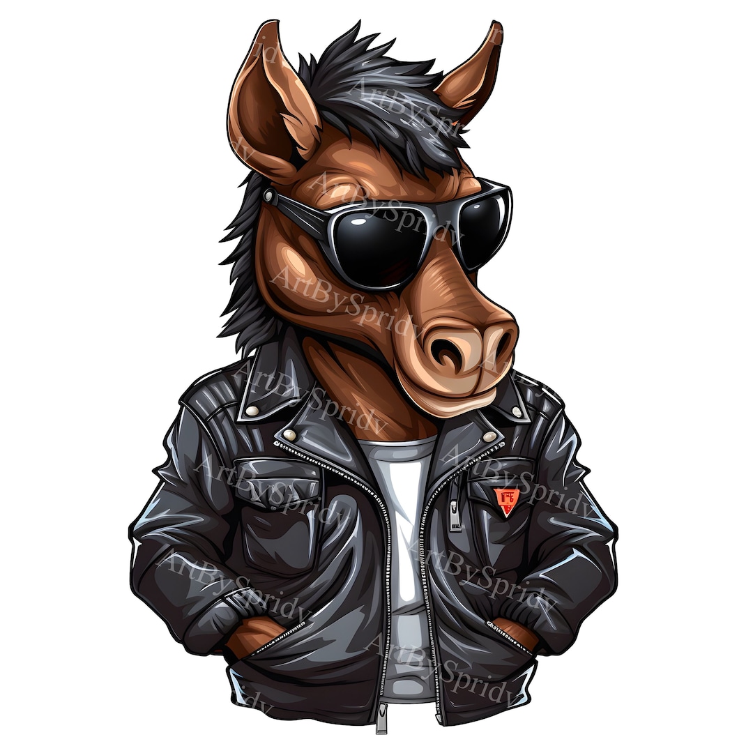 Hiphop Horse in Jacket & Sunglasses Transparent PNG Etsy