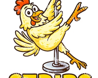 Chicken Strips Meme PNG Clipart - Pole Dancing Chicken Funny Transparent PNG for Cricut Sublimation, Stickers, Kitchen Humor DIY & Gag Gifts