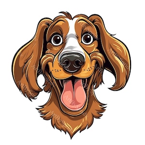 Smiling Dog Clipart with Floppy Ears Digital PNG Clipart for Invitations, DIY Craft, Cute Puppy Face Clip Art for T-Shirt, Mug Sublimation