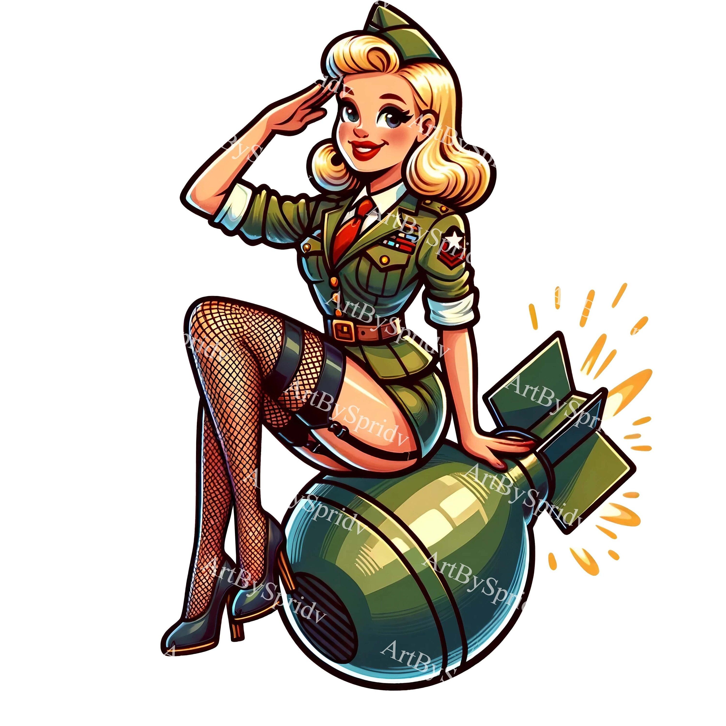 Pinup girl military - Etsy México, image size:3000x3000