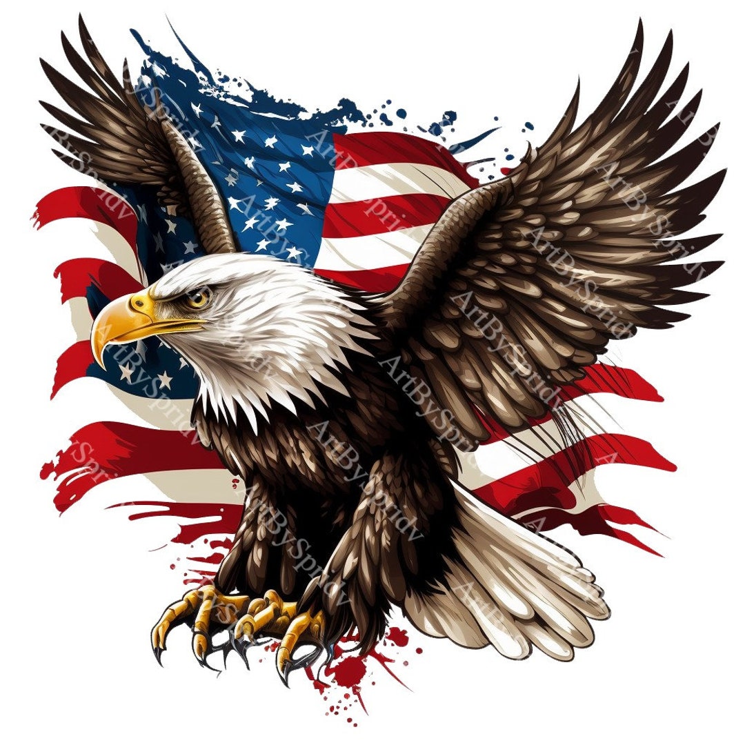 USA Patriotic Eagle Flag PNG Transparent Clipart Abstact Design ...