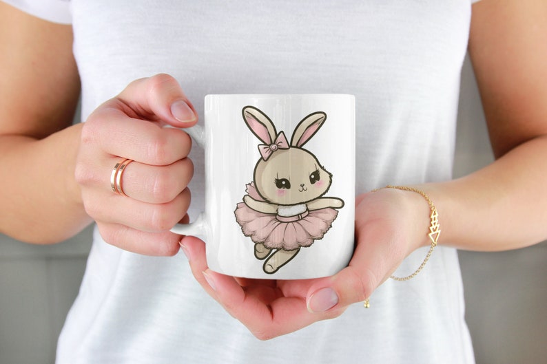 Ballet Bunny Clipart PNG | Cute Dancing Rabbit Illustration | Pink Tutu ...
