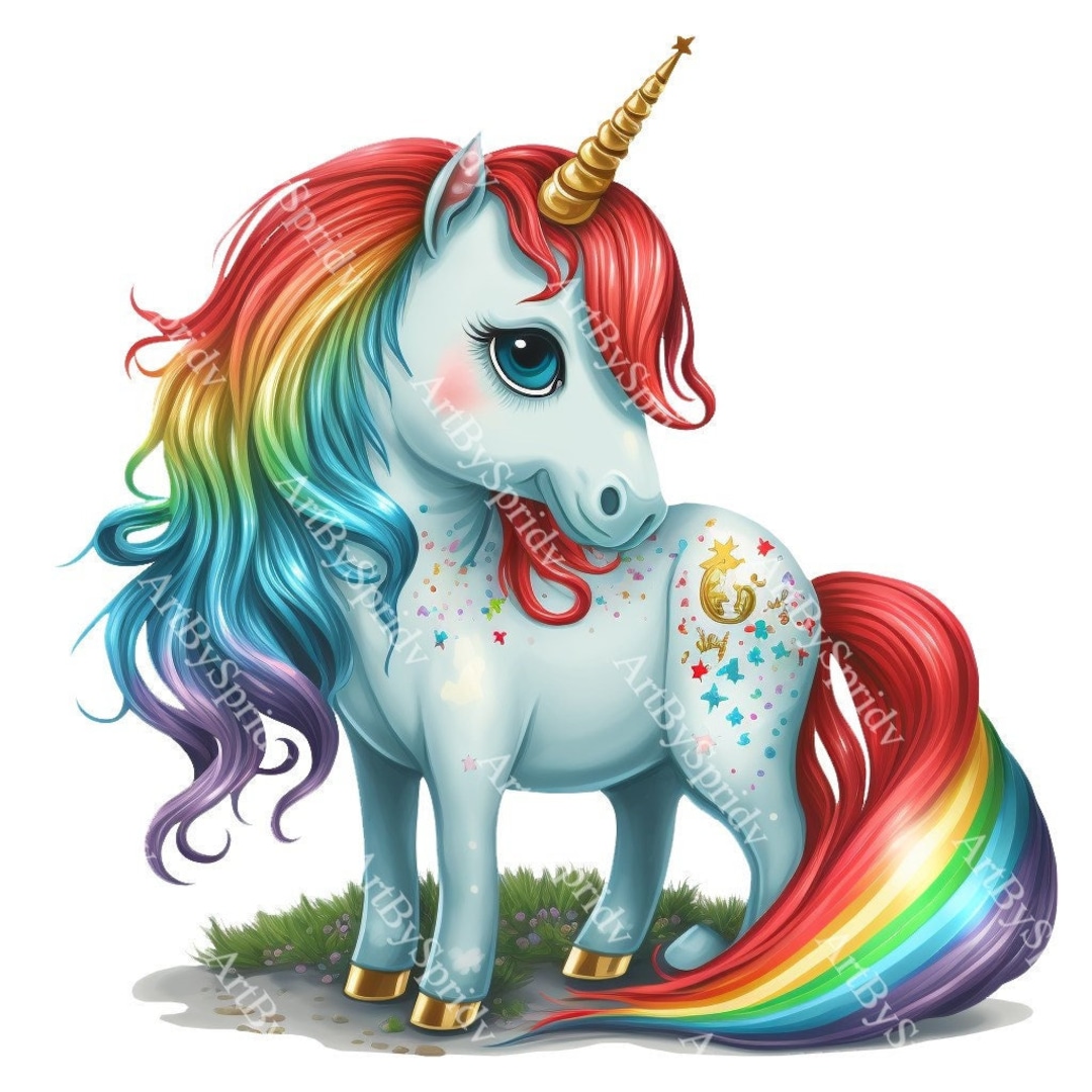 Rainbow Unicorn PNG Clipart, Transparent Kids Cartoon Design,watercolor ...