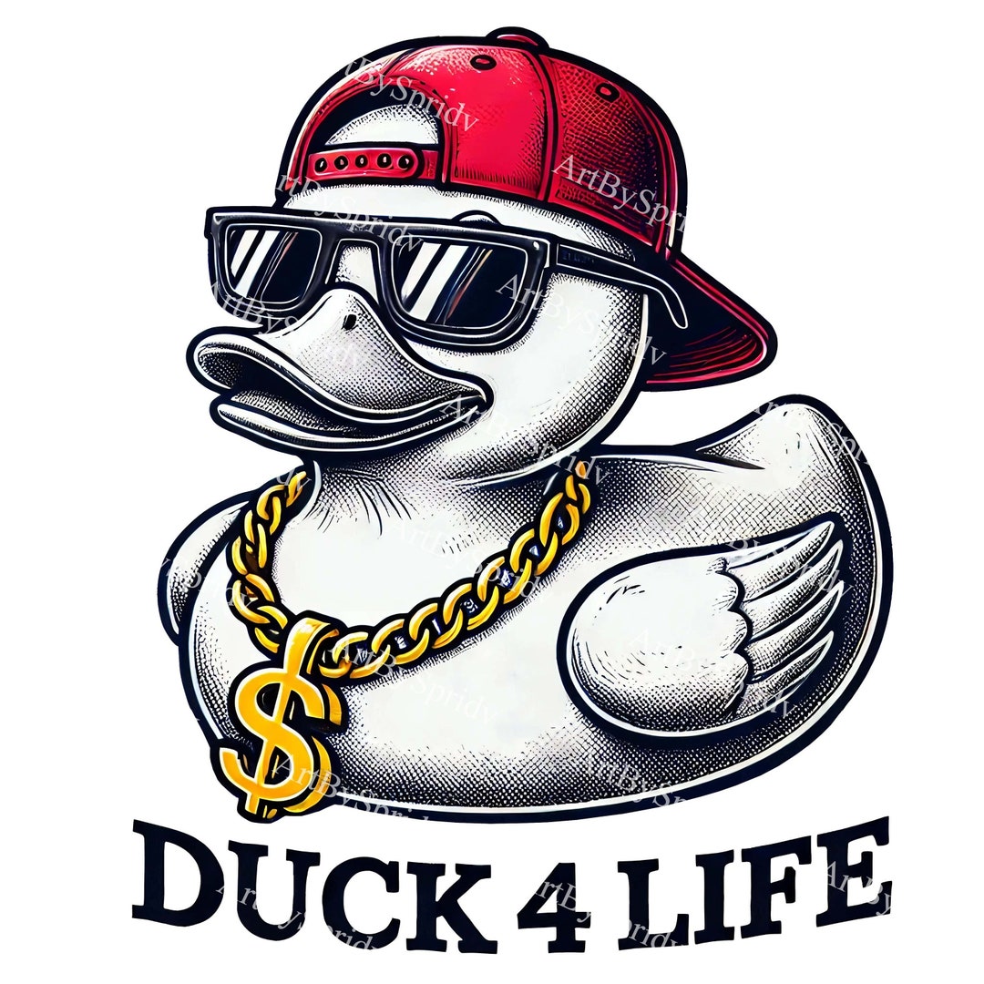 Cool Rubber Duck PNG Clipart-hip Hop Style, Wearing Red Cap, Sunglasses ...