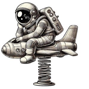 Astronauta PNG Clipart, Descarga digital transparente con temática espacial, Astronauta en un viaje en avión, Decoración de habitación para niños, Ilustración del espacio exterior, Bricolaje