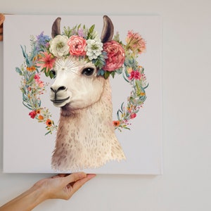 Digital Download Cartoon Llama With Floral Crown Sublimation - Etsy