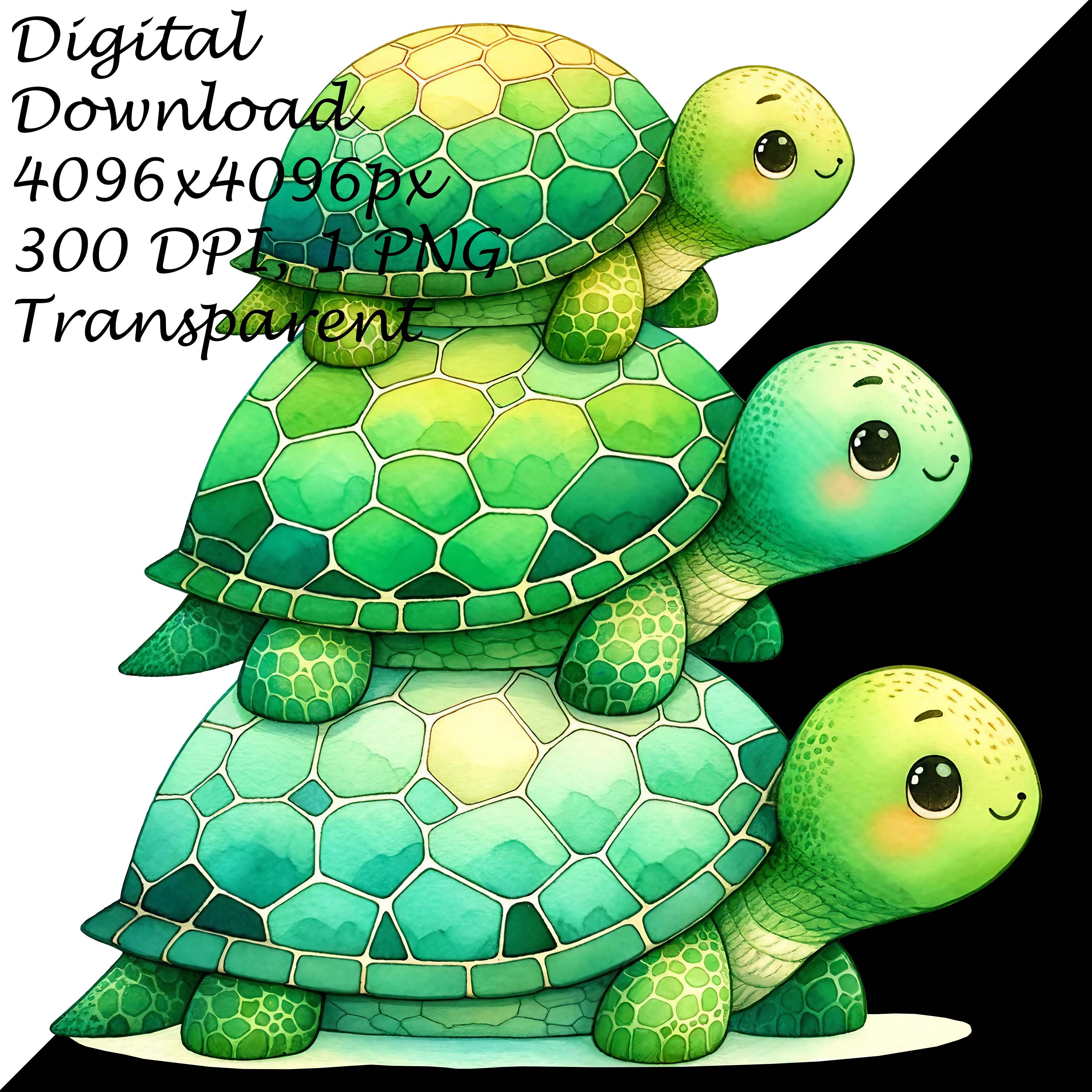 Family Turtle Graphics Adorable Turtle Family Clipart - Digital PNG for Sublimation ...