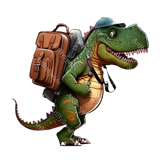T Rex Dinosaur Cartoon Standing PNG & SVG Design For T-Shirts