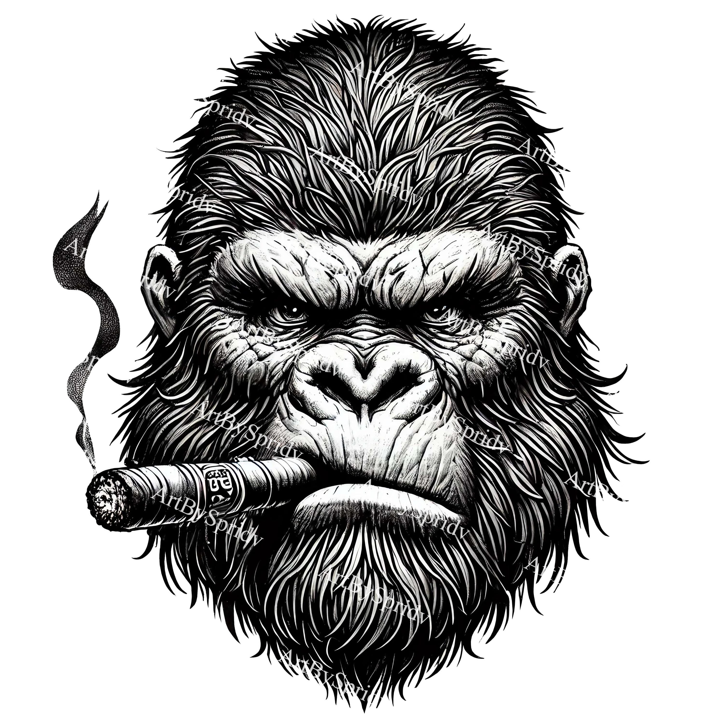 Design Graphique Gorilla Rétro Vintage Pour Les Aateurs De Gorille T