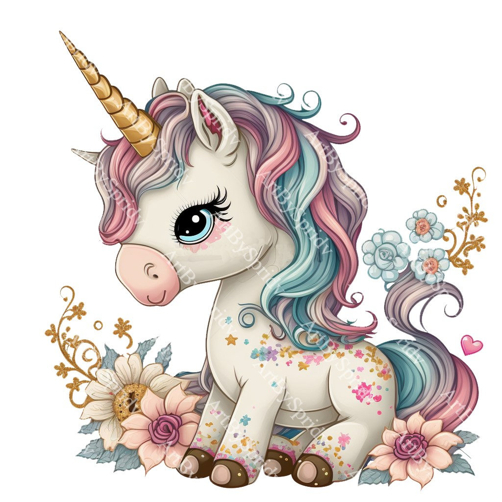 Unicorn PNG Transparent Clipart Kids Cartoon Designprintable Etsy