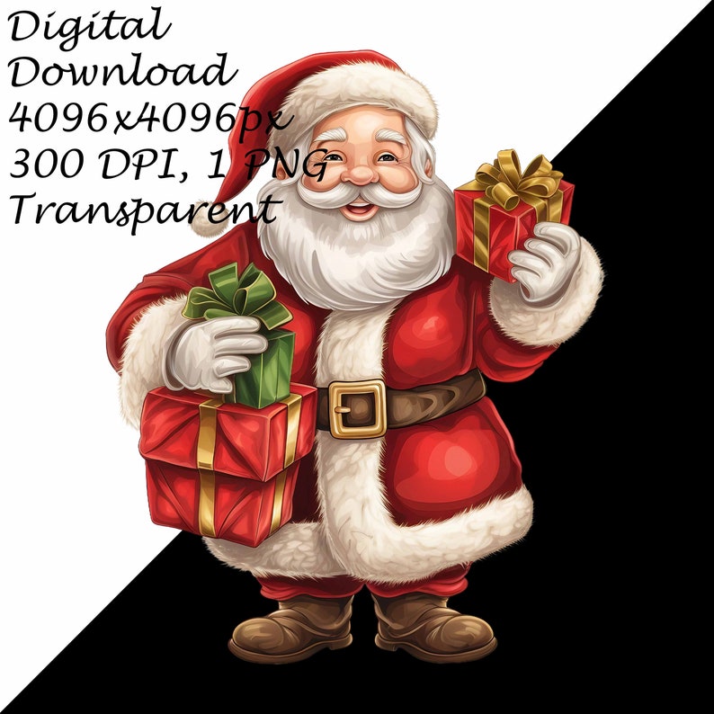 Festive Santa Clipart Collection - Digital PNG Images for Christmas DIY ...